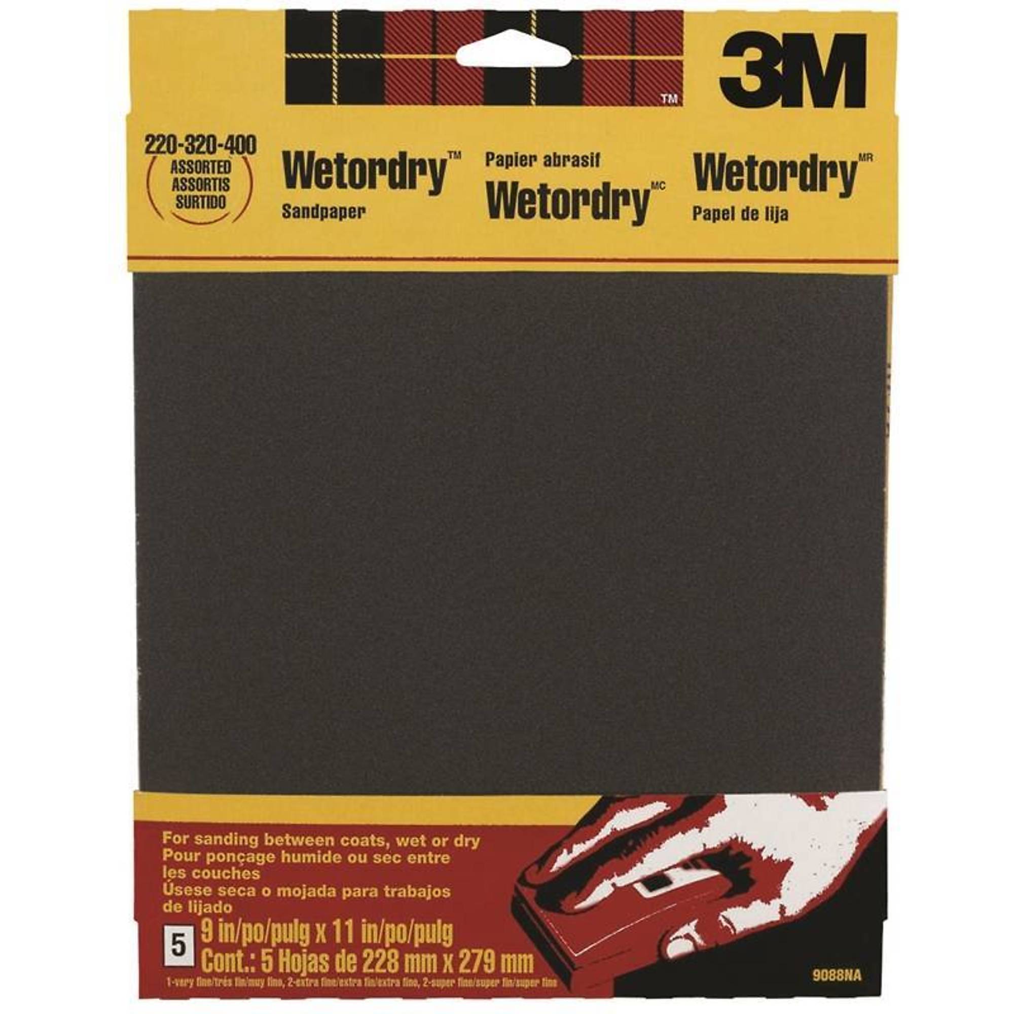 3M Wet/Dry 9X11in. Assorted Sandpaper Sheets, Model# 9088